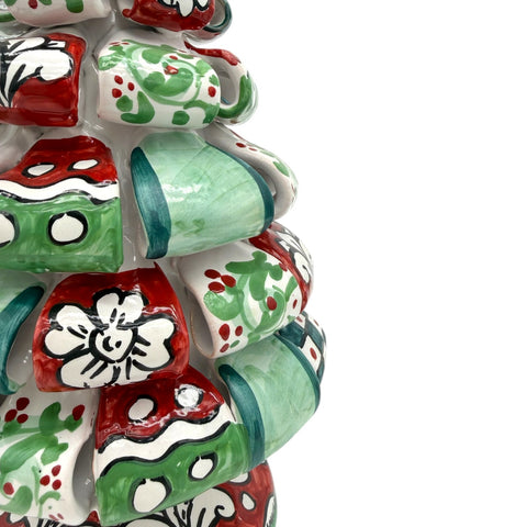Albero di Natale in Ceramica di Caltagirone – Dipinto a Mano H.27 x L.13 cm