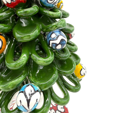 Albero di Natale in Ceramica di Caltagirone – Dipinto a Mano H.30 x L.17 cm