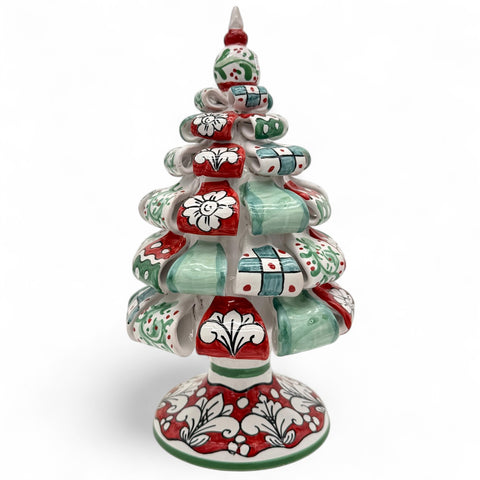Albero di Natale in Ceramica di Caltagirone – Dipinto a Mano H.32 x L.19 cm