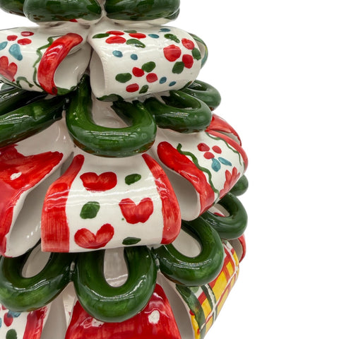 Albero di Natale in Ceramica di Caltagirone – Dipinto a Mano H.20 x L.12 cm
