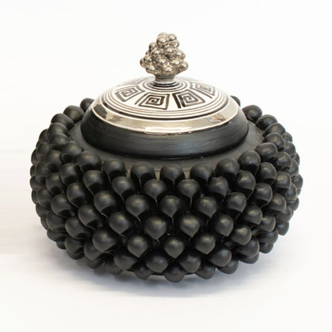 BISCOTTIERA PIGNA IN CERAMICA SICILIANA NERO OPACO LUXURY