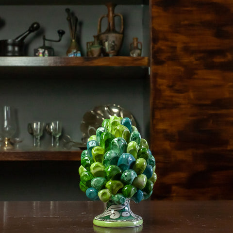 Pigne in ceramica siciliana Caltagirone Verde Foglia - Varie Dimensioni