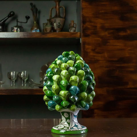 Pigne in ceramica siciliana Caltagirone Verde Foglia - Varie Dimensioni