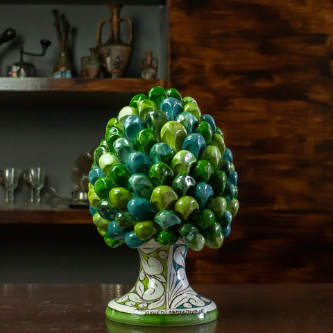 Pigne in ceramica siciliana Caltagirone Verde Foglia - Varie Dimensioni