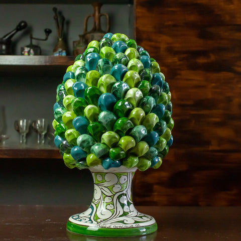 Pigne in ceramica siciliana Caltagirone Verde Foglia - Varie Dimensioni