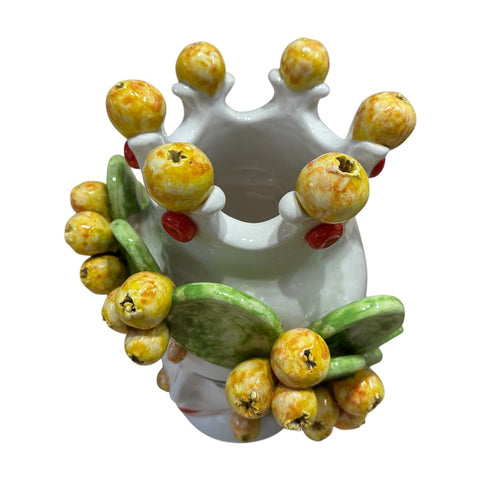 Testa di Moro in Ceramica Siciliana Fichi D'India H. 34 x L. 28 cm