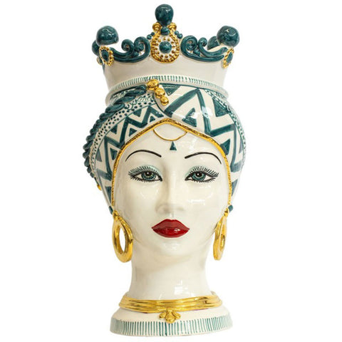 TESTA DI MORO IN CERAMICA SICILIANA DI CALTAGIRONE CRONO H. 50 CM