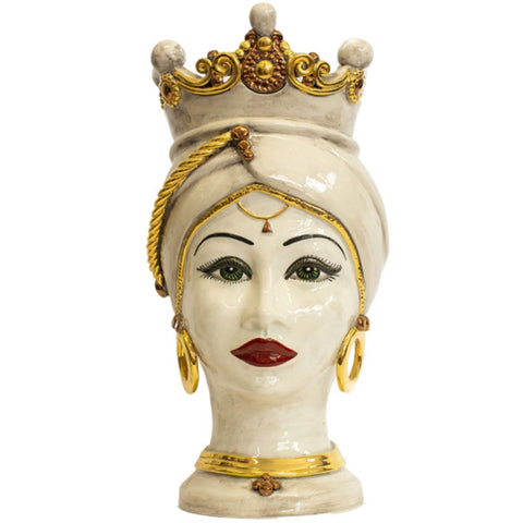 TESTE DI MORO IN CERAMICA SICILIANA CRONO H. 50 X L. 27 cm