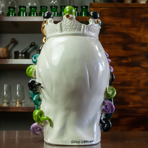 TESTA DI MORO MEDUSA IN CERAMICA SICILIANA LUXURY H. 40 CM