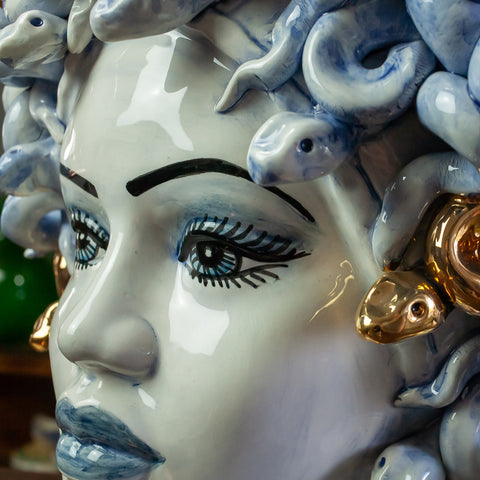 TESTA DI MORO MEDUSA IN CERAMICA SICILIANA LUXURY H. 47 CM