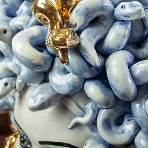 TESTA DI MORO MEDUSA IN CERAMICA SICILIANA LUXURY H. 47 CM