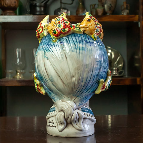 Têtes siciliennes marron foncé modèle Poissons L. 20 x H. 28 cm