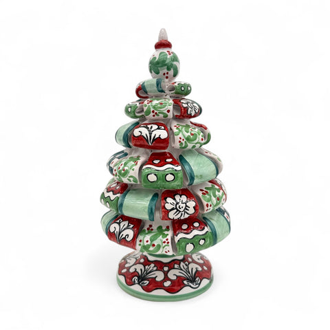 Albero di Natale in Ceramica di Caltagirone – Dipinto a Mano H.27 x L.13 cm