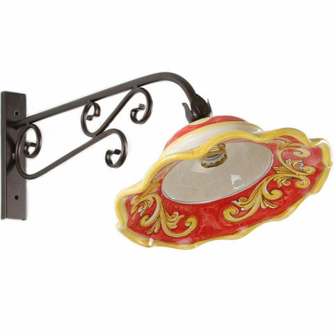 APPLIQUE MAXI IN FERRO BATTUTO E CERAMICA SICILIANA DI CALTAGIRONE