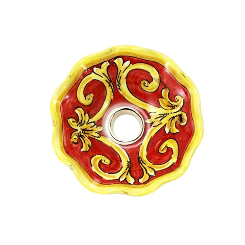 APPLIQUE PICCOLO DOPPIO IN FERRO BATTUTO E CERAMICA SICILIANA DI CALTAGIRONE