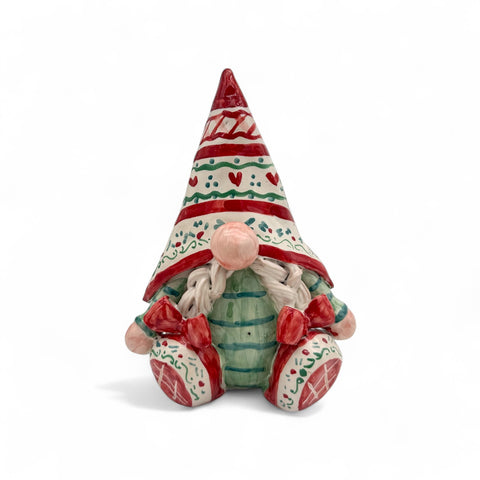 Gnomo Natalizio in Ceramica di Caltagirone – Dipinto a Mano H.20 x L.13 cm