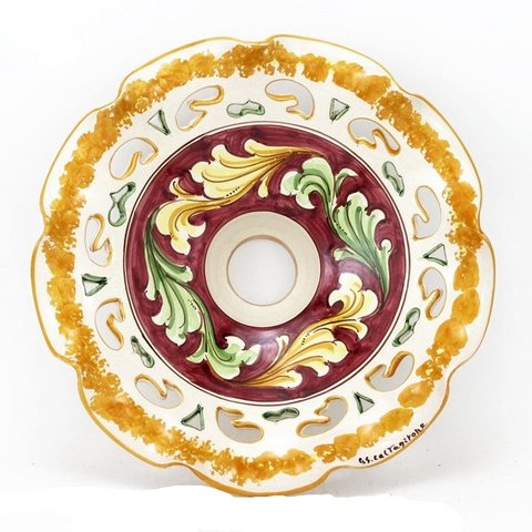 APPLIQUE MAXI IN FERRO BATTUTO E CERAMICA SICILIANA DI CALTAGIRONE