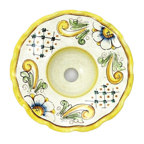 LAMPADARIO BILANCIERE PIGNA IN FERRO BATTUTO E CERAMICA SICILIANA DI CALTAGIRONE 2 LUCI