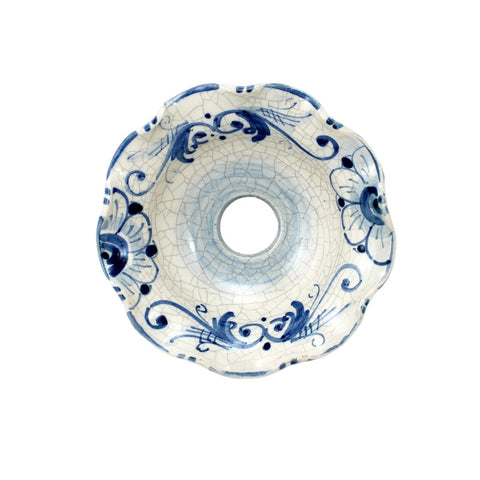 LAMPADARIO IN FERRO BATTUTO E CERAMICA SICILIANA DI CALTAGIRONE 5 LUCI