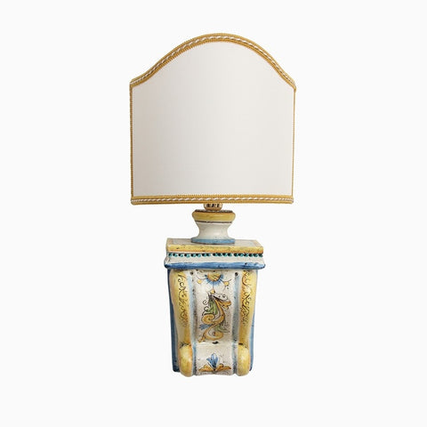 APPLIQUE CONSOLLE IN CERAMICA SICILIANA DI CALTAGIRONE GIALLO ANTICO