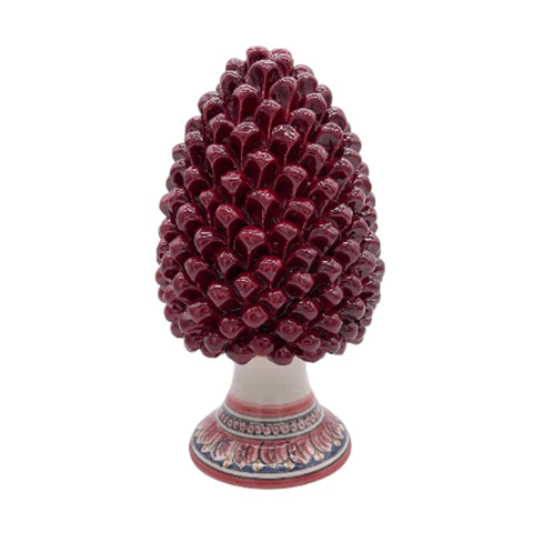PIGNA IN CERAMICA SICILIANA DI CALTAGIRONE BASE DECORATA H. 30 CM
