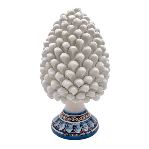 PIGNA IN CERAMICA SICILIANA DI CALTAGIRONE BASE DECORATA H. 30 CM