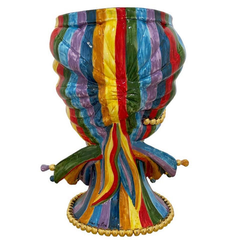 TESTA DI MORO IN CERAMICA SICILIANA CALTAGIRONE RAINBOW H.40 CM