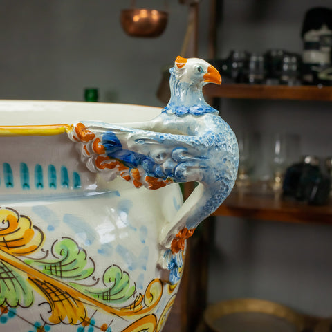 TASSE GRIFONI CÉRAMIQUE SICILIENNE CALTAGIRONE JAUNE ANTIQUE 45 CM