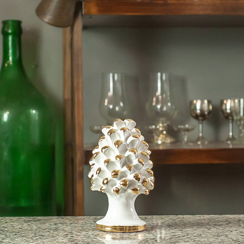 PIN CÉRAMIQUE DORÉ SÉRIE "BLANC DE LUXE" - DIFFÉRENTES DIMENSIONS