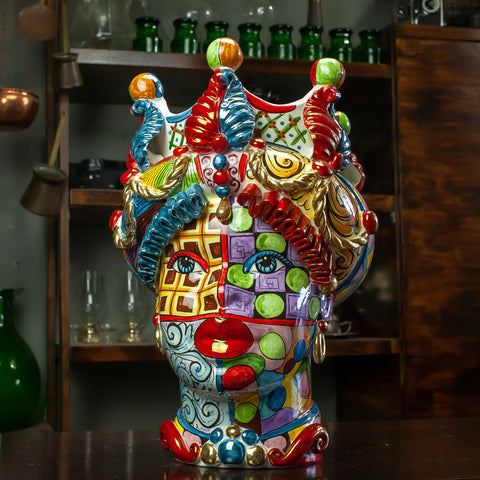 TESTA DI MORO CERAMICA SICILIANA CALTAGIRONE SICILY ART 42 CM