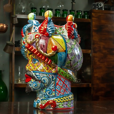 TESTA DI MORO CERAMICA SICILIANA CALTAGIRONE SICILY ART 42 CM