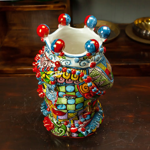 TESTE DI MORO CERAMICA SICILIANA CALTAGIRONE SICILY ART 35 CM