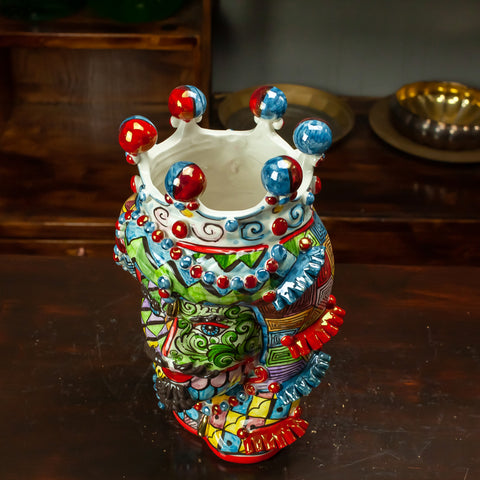 TESTE DI MORO CERAMICA SICILIANA CALTAGIRONE SICILY ART 35 CM