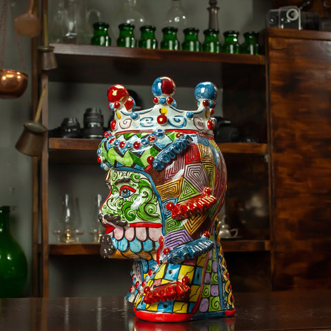 TESTE DI MORO CERAMICA SICILIANA CALTAGIRONE SICILY ART 35 CM