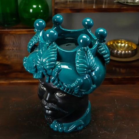TESTA DI MORO CERAMICA SICILIANA CALTAGIRONE VERUS OTTANIO 45 CM