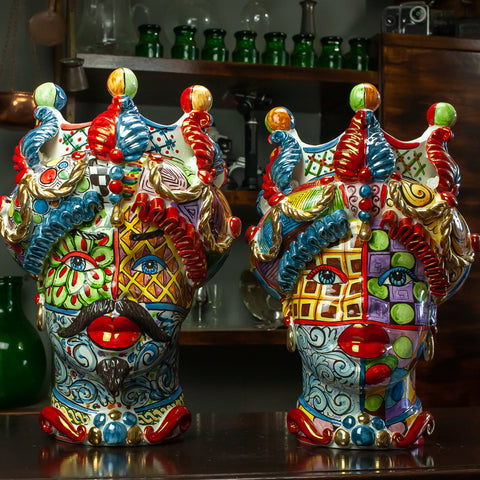 TESTA DI MORO CERAMICA SICILIANA CALTAGIRONE SICILY ART 42 CM