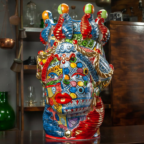 Moor Heads Sicilian Ceramics Caltagirone Sicily Art 48 cm