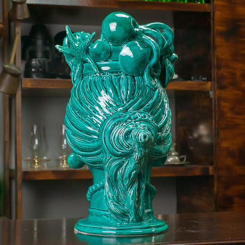 TÊTE EN CÉRAMIQUE SICILIENNE CALTAGIRONE MARE CM 43