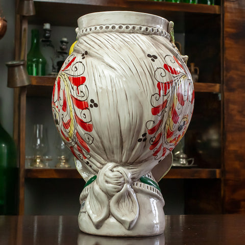 TESTE DI MORO IN CERAMICA SICILIANA DI CALTAGIRONE FRUTTA H. 40 CM