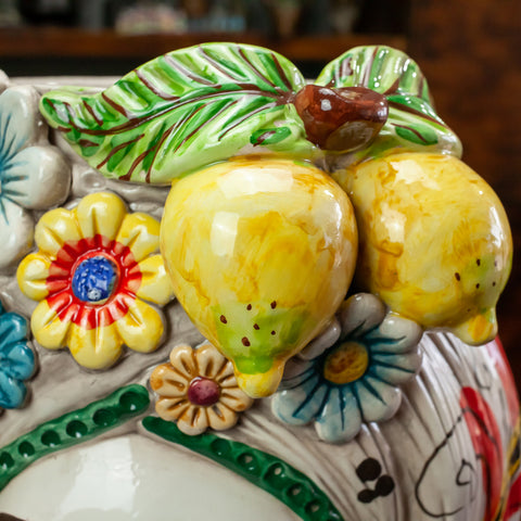TESTE DI MORO IN CERAMICA SICILIANA DI CALTAGIRONE FRUTTA H. 40 CM