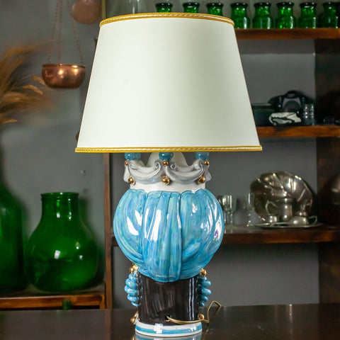 LUXE HOMME DE PERLE CALTAGIRONE LAMPE FRONTALE EN CÉRAMIQUE CM 62