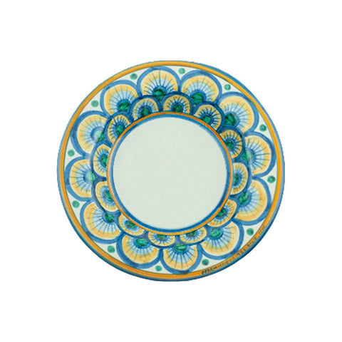 CALTAGIRONE PAVONE SICILIAN CERAMIC PLATES SET - 3 PIECES