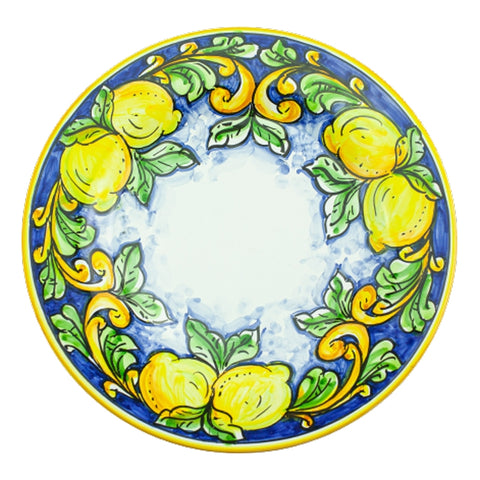 SICILIAN CERAMIC CALTAGIRONE LEMONS DISH SET - 3 PIECES