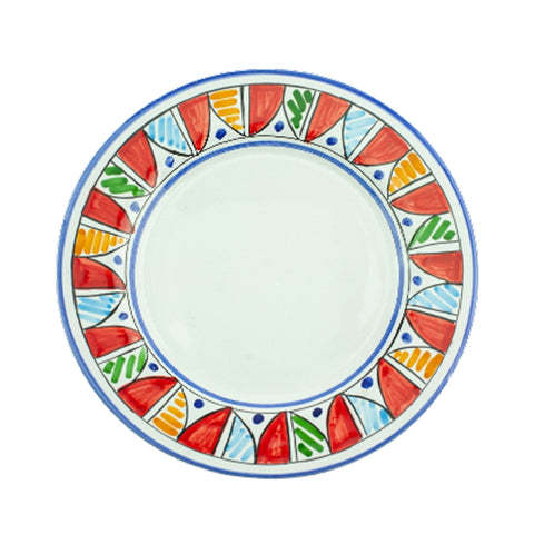SICILIAN CERAMIC CALTAGIRONE MULTICOLOR PLATE SET - 3 PIECES