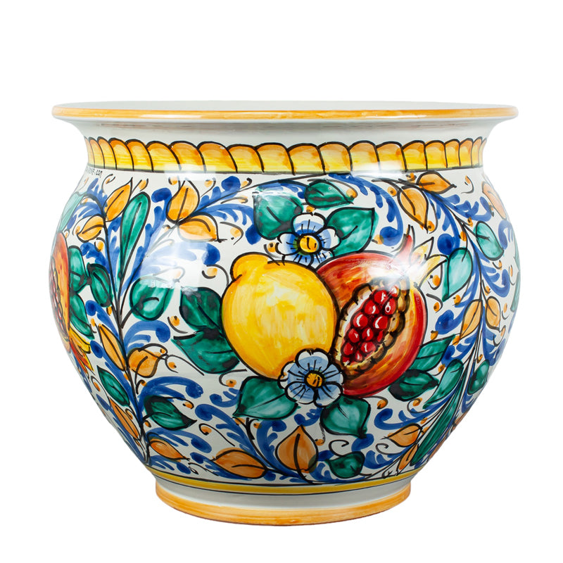 Vaso da fiori retro RODIS in ceramica, motivo a linee, beige, 17cm, 16cm