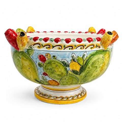 Coppa Siciliana Fichi d'India in Ceramica – H 32 x L 54 cm