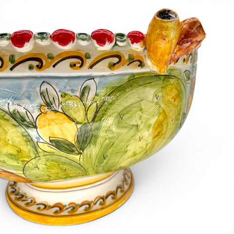 Coppa Siciliana Fichi d'India in Ceramica – H 32 x L 54 cm