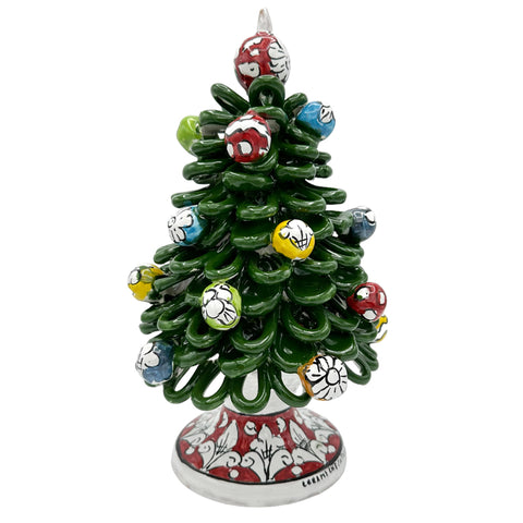 Albero di Natale in Ceramica Siciliana Base Decorata H. 30 x L. 20 cm