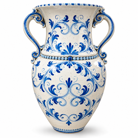 GIARA CERAMICA SICILIANA CALTAGIRONE BLU ANTICO 82 CM