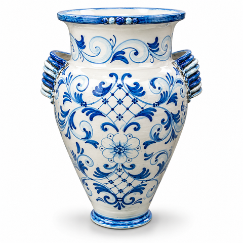 GIARA CERAMICA SICILIANA CALTAGIRONE BLU ANTICO 70 CM